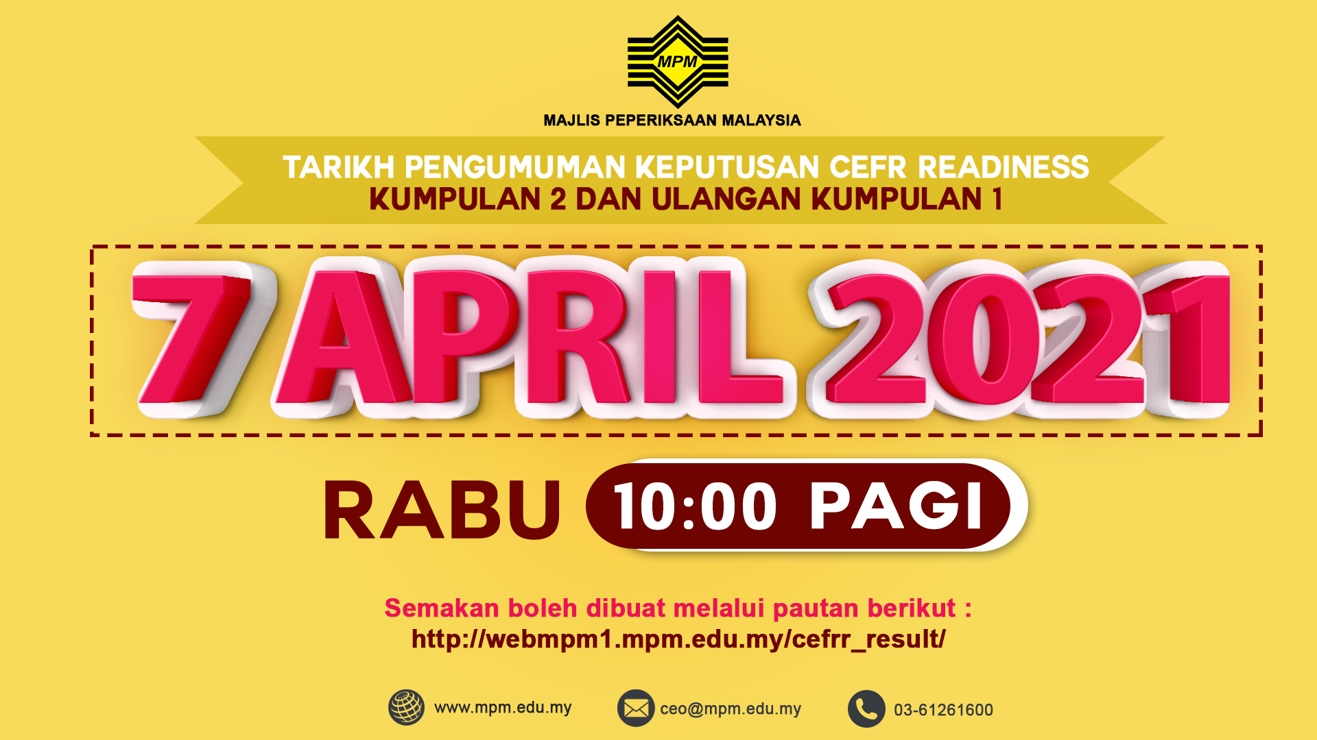 Pengumuman Keputusan CEFR R