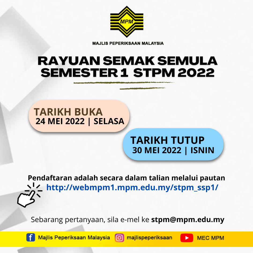 SEMAK SEMULA SEMESTER 1 STPM 2022 2