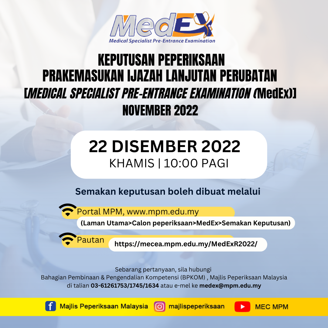 Semaka Keputusan Medex Nov 22