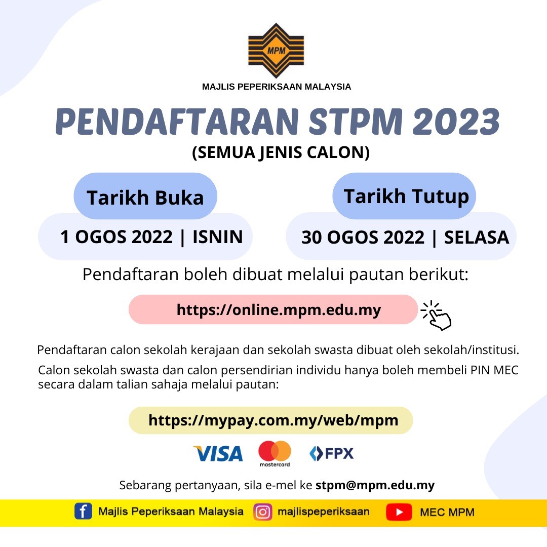 Pendaftaran STPM Tahun 2023