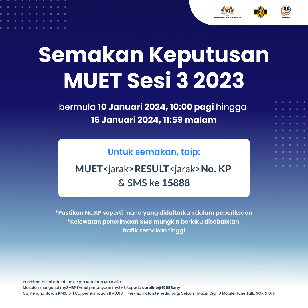 Semakan Keputusan MUET SocMed 1